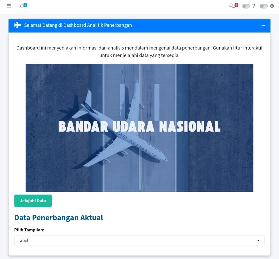 Dashboard analitik penerbangan